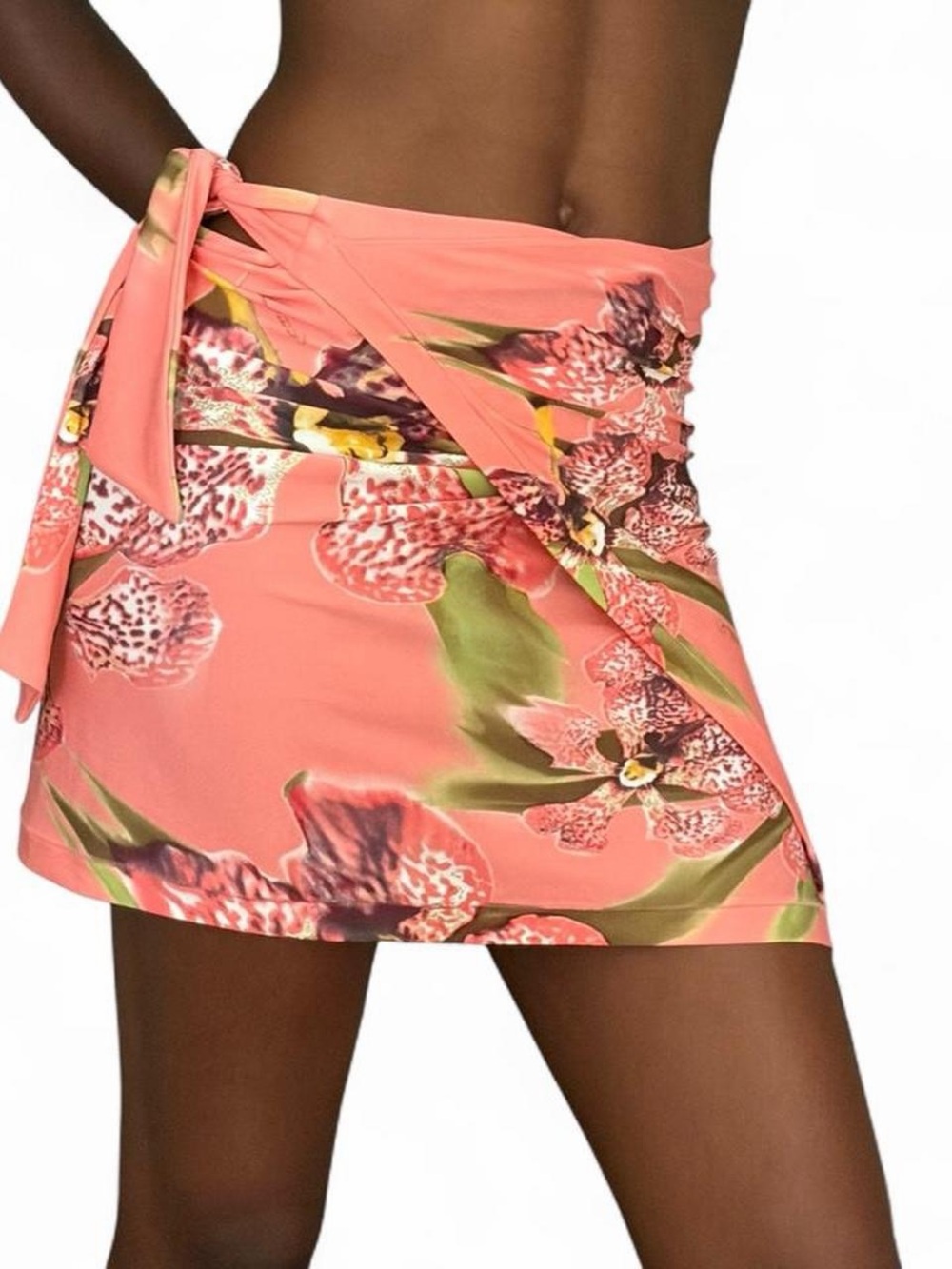 Roberto Cavalli orchid wrap mini skirt NWT